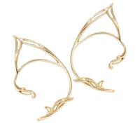 CLISPEED Boucles D’oreilles Manchettes Géométriques Pour Femmes, Alliage Léger Doré, Sans Perçage, Bijoux Féeriques Pour Occasions Spéciales, Paire Unique Ajourée