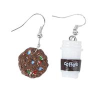 CLISPEED Boucles D’oreilles Pendantes Créatives Biscuits et Tasse de Café Alliage Solide Femme Fête Quotidienne Élégantes