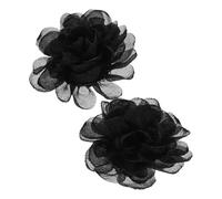 CLISPEED Boucles De Chaussures à Clip Fleurs Pour Femmes Mariage Et Soirée, Accessoires Amovibles En Matériau Résistant, Ornements Unis Noirs Élégants Pour Talons Hauts, Lot De 2 Pièces