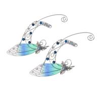 CLISPEED Boucles D'oreilles Fée Elfe en Cuivre à Clipser sans Perçage Aile Brillante, Manchette D'oreille Élégante pour Cosplay et Costume Halloween