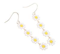 CLISPEED Boucles Oreilles Femme Marguerite Pendantes Légères Alliage Earrings pour Adolescentes Design Original et Cadeau pour Fêtes et Usage Quotidien