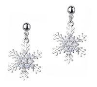 CLISPEED Boucles Oreilles Pendantes Forme de Flocon pour Femmes Ornements Oreilles Raffinés pour Fêtes et Banquets
