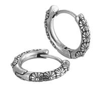 CLISPEED Boucles Oreilles Pendantes Métal Style Punk Unisexe Sculpture Fleur Vintage Fermoir Verrou Accessoires Hip-hop Résistants Décoloration pour Hommes et Femmes