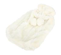 CLISPEED Bouillotte Réutilisable en Caoutchouc Housse en Peluche Polyester Blanc, Capacité Deux Tiers, Soulage L'arthrite, pour Usage Intérieur et Scolaire Couleur Couleur Aléatoire