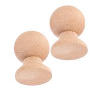 CLISPEED Boules Décoratives en Bois Massif Lot de 2, Embouts de 6 CM pour Poteaux de Lit et Mobilier d'Escalier, Éléments Décoratifs pour Espace Domestique