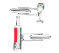 CLISPEED Boutons de Manchette 1 Paire en Alliage de Bouteille de Vin, Chic et Confortables, pour Tenue de Travail ou Chemise Élégante