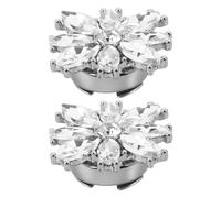 CLISPEED Boutons de manchette 1 paire métal blanc en forme tortue avec strass pour soirée professionnelle et anniversaire, ornements poignets chemisiers femme
