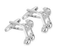 CLISPEED Boutons de Manchette Note de Musique pour Hommes, Ornement Créatif en Alliage Argenté, Décoration Unique pour Chemise et Manteau, 1 Paire