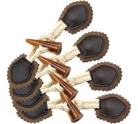 CLISPEED Boutons en Cuir PU Noirs, 4 Paires, Boucles à Bascule Diagonales pour Manteaux, Adaptés pour Vêtements d'Hiver et Couture Artisanale