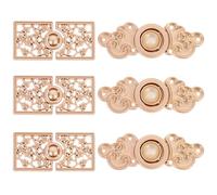 CLISPEED Boutons Métalliques Vintage pour Costume Hanfu - Lot de 6 Pièces en Alliage de Zinc Couleur Or Mat - Fermeture Rétro pour Vêtement Traditionnel Chinois, Accessoires Couture