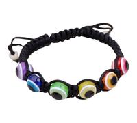 CLISPEED Bracelet Créatif Evil Eye en Résine, Design Ajustable, Léger et Tissé la Main, Présent de Noël, Lot de 2 Pièces aux Couleurs Différentes
