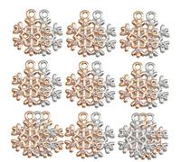 CLISPEED Breloques Flocons de Neige en Métal 20 Pièces Argenté et Doré Pendentifs DIY pour Bracelets Colliers et Boucles D’Oreilles Fourniture Créative Bijoux Hiver Noël
