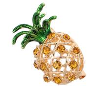 CLISPEED Broche Ananas Émaillée Vintage avec Cristaux Broche Fruit Tropical pour Vêtements Sacs et Accessoires Épingle Décorative Kawaii pour Plage et Fêtes Hawaïennes