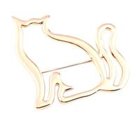 CLISPEED Broche Chat Creuse Alliage Doré Épingle à Vêtements Décorative pour Chapeaux et Écharpes Accessoire Animal Adorable