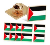 CLISPEED Broche Drapeau Palestinien Carrée En Alliage Métal, Lot De 12 Pièces, Épingle à Châle Multifonction Pour Paquet Et Vêtements, Taille 2,5 x 1,8 Cm, Accessoire Unisexe Pour Usage Quotidien