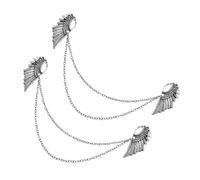 CLISPEED Broche Épingle à Poitrine Ailes D’ange Vintage Alliage Argenté 2 Pièces Accessoires Vestimentaires Femme Chemise Décoration Élégante