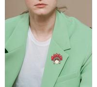 CLISPEED Broche Opéra de Pékin à Motif Floral Traditionnel Accessoire de Mode Féminin en Alliage Solide Épingle pour Manteaux Cardigans et Paquet Bijou Ethnique pour Tenues