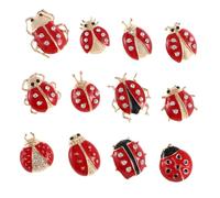 CLISPEED Broche Ornement Insecte Broche Insecte Cristal Lot de 12 Set de Pièces Pins Créatifs pour Vêtements Badges pour Fête Cérémonie Présent pour Femme et Fille