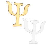 CLISPEED Broches En Alliage Alphabet Psychologie 2 Pièces Doré Argenté Vintage Unisexe Accessoire Mode Pour Veste Paquet Écharpe Épingles Lettre Décoratives