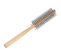 CLISPEED Brosse à Cheveux Ronde Pour Brushing Bois Petite Taille Poils Nylon Femmes Cheveux Épais Coiffage Maison Compact Portable