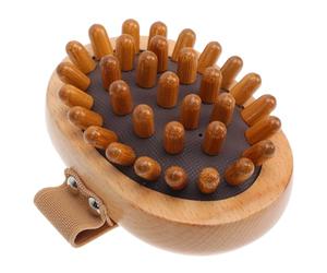 CLISPEED Brosse de Massage des Points D'acupuncture Corde en Coton en Bois de Hêtre Masseur Manuel Pratique et Confortable pour Massage Spa à Domicile
