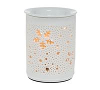 CLISPEED Brûleur de Cire Électrique avec Veilleuse Lampe Parfumée Céramique à Forme Ronde Diffuseur de Parfum pour Maison