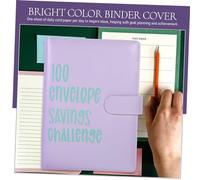 CLISPEED Budget Binder With Envelopes Couple Money Saving Challenge Cash Envelope Organizer For Budget Planning With Multi Grid Card Film And Sheets