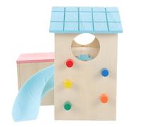 CLISPEED Cabane de Jeux Hérisson et Nid Confortable pour Hamster Maison en Bois Toboggan Résistant, pour Petits Animaux