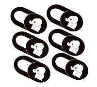 CLISPEED Cache De Webcam Coulissant Privacy pour Ordinateurs Portables Et Tablettes, Lot De 6 Pièces Blanc Motif Éléphant, Adhésif Puissant, Protection Anti-Regard, Usage Quotidien Et Mobile