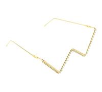 CLISPEED Cadre de lunettes décoratif avec strass dorés pour femme - Design unique et tendance - Accessoire photo pour les fêtes