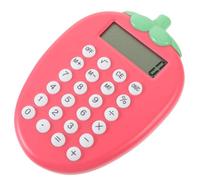 CLISPEED Calculatrice Étudiante Portable à Énergie Solaire, Design Fraise, Petite Taille Pratique pour Usage Scolaire et Bureau
