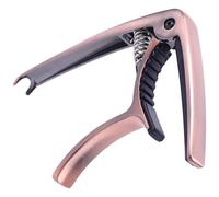 CLISPEED Capodastre pour Guitare Classique et Électrique en Métal Rouge Cuivre, Petit Capo pour Guitare Folk et Ukulélé, Accessoire Accordeur Portable, Adapté aux Musiciens de Niveaux