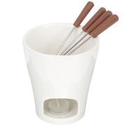 CLISPEED Caquelon à Fondue en Céramique Multifonction 12 L Chauffe-Beurre et Fromage Compact Léger pour Fondue au Chocolat Cire Bouillon Maison Fourchettes