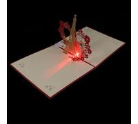 CLISPEED Carte de vœux 3D Tour Eiffel en papier avec éclairage, idéale pour invitations à fêtes d'anniversaire ou occasions spéciales