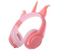 CLISPEED Casque d'Écoute Pliable pour Garçon et Filles Éclairage LED Design Licorne Corne Couleur Rose Miel Léger et Confortable Compatible PC Tablette et Téléphone Casque de Jeu