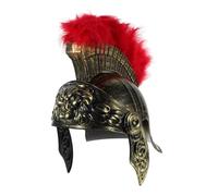 CLISPEED Casque Gladiateur Adulte Plastique Léger avec Plume Rouge Accessoire Costume Cosplay Soldat Romain Casque Antique pour Fête et Déguisement
