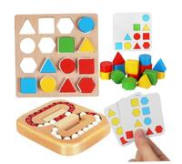 CLISPEED Casse-têtes en Bois pour Seniors Puzzle Géométrique 27x27 Cm Activités De Réflexion Cognitive Billes Rotatives Stimulation Mémoire Et Loisirs en Groupe 1 Coffret Éducatif