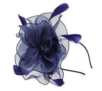 CLISPEED Chapeau Bibi Élégant Femme avec Voile Maille et Plume Accessoire Vintage pour Courses Équestres Fêtes et Présentations Décoration Floristique Raffinée