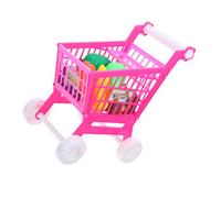 CLISPEED Chariot Simulé pour Garçon Fille Mini Caddie de Courses Rose avec Design Sécurisé Jeu Apprentissage Marche et Rangement Jouets pour Garçons et Filles