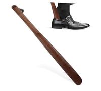 CLISPEED Chausse-pied en Bois 50cm à Long Manche Sangle, Marron | Outil D'aide à Chaussure, Grand Sabot de Voyage, Usage Bureau et Déplacement, pour Hommes Âgés