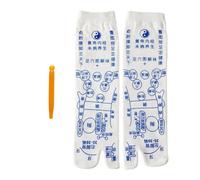 CLISPEED Chaussettes de Sport en Coton pour Femme, 1 Paire, Blanches, Massage Réflexologie Plantaire, Usage Quotidien