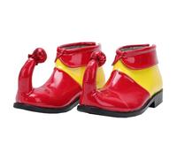 CLISPEED Chaussures Clown Rouge Jaune PU Confortables pour Cosplay et Fête Carnaval Halloween Adulte Réglables Couleur Aléatoire