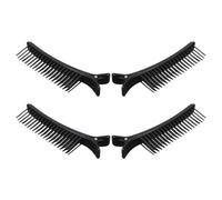 CLISPEED Clips Robustes Pinces à Cheveux Lot de 4 pour Sectionner et Coiffer en Plastique Noir Usage Polyvalent pour Salon de Coiffure pour Maquillage et Coiffure
