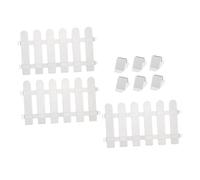 CLISPEED Clôture de Jardin PVC Blanche avec Piquets Triangulaires Bordure Pelouse pour Jardin et Plates-bandes Installation Facile et Fixation Solide