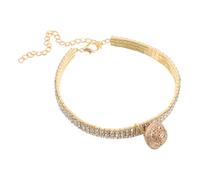 CLISPEED Collier Ajustable pour Animaux De Compagnie avec Clochette Ornée De Cristaux Étincelants pour Chien Et Chat Élégant Et Confortable