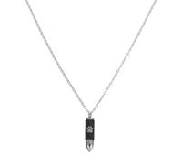 CLISPEED Collier de Crémation pour Animaux de Compagnie en Acier Titane Noir Motif de Patte, Élégant et Minimaliste, pour Souvenir des Cendres de Chien et Fleurs Séchées
