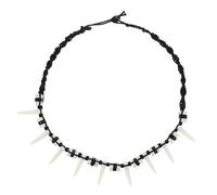 CLISPEED Collier Homme Femme Style Pendentif Dent de Loup Ajustable Artisanal Fait Main Accessoire Mode Cool pour Tenue Moderne