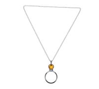 CLISPEED Collier Loupe Vintage 8x En Métal Jaune Grossissement Élevé Pour Femmes Lecture Et Bijoux Détail Netteté Confortable Longue Chaîne