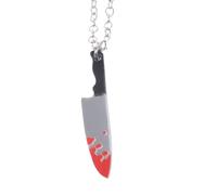CLISPEED Collier Pendentif Couteau Sanglant en Alliage Léger, Style Unique et Créatif pour Hommes, Parfait pour Halloween et Sorties en Boîtes de Nuit