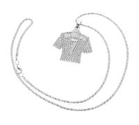 CLISPEED Collier Pendentif en Alliage de Zinc Argenté Coupe Monde Numéro 7 Résistant à L'usure, Accessoire Football Stylé pour Hommes et Garçons aux Matchs